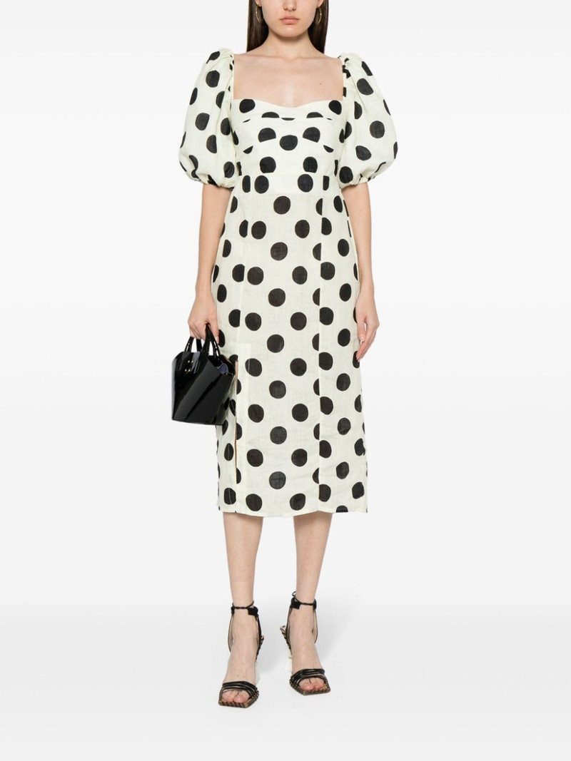 CALA de la CRUZ Chia polka dot-print linen dress outlook