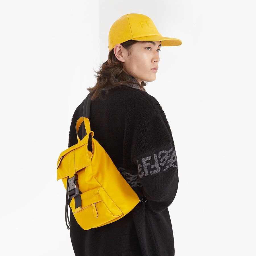 Yellow leather baseball cap - 3