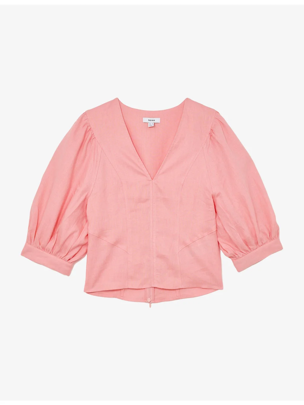 Evie Balloon-Sleeve Linen Top - 1