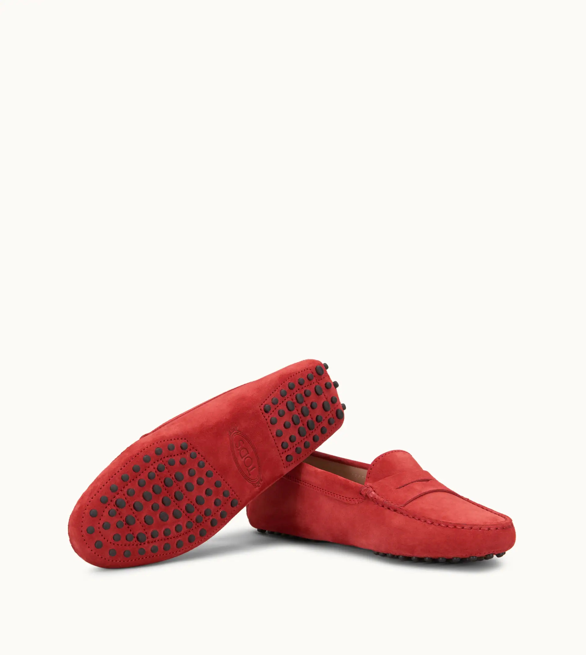 GOMMINO DRIVING SHOES IN SUEDE - RED - 5