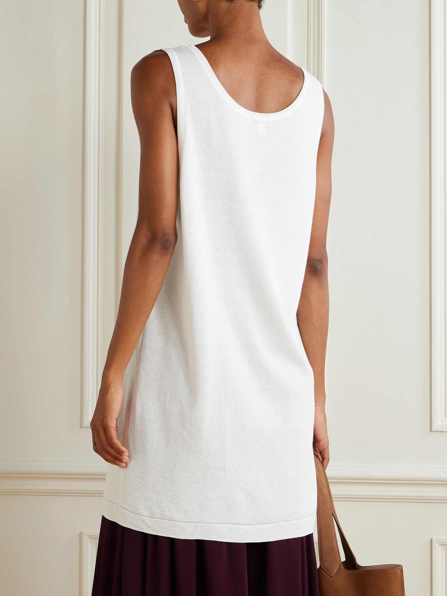 Cotton-blend mini dress White - 3