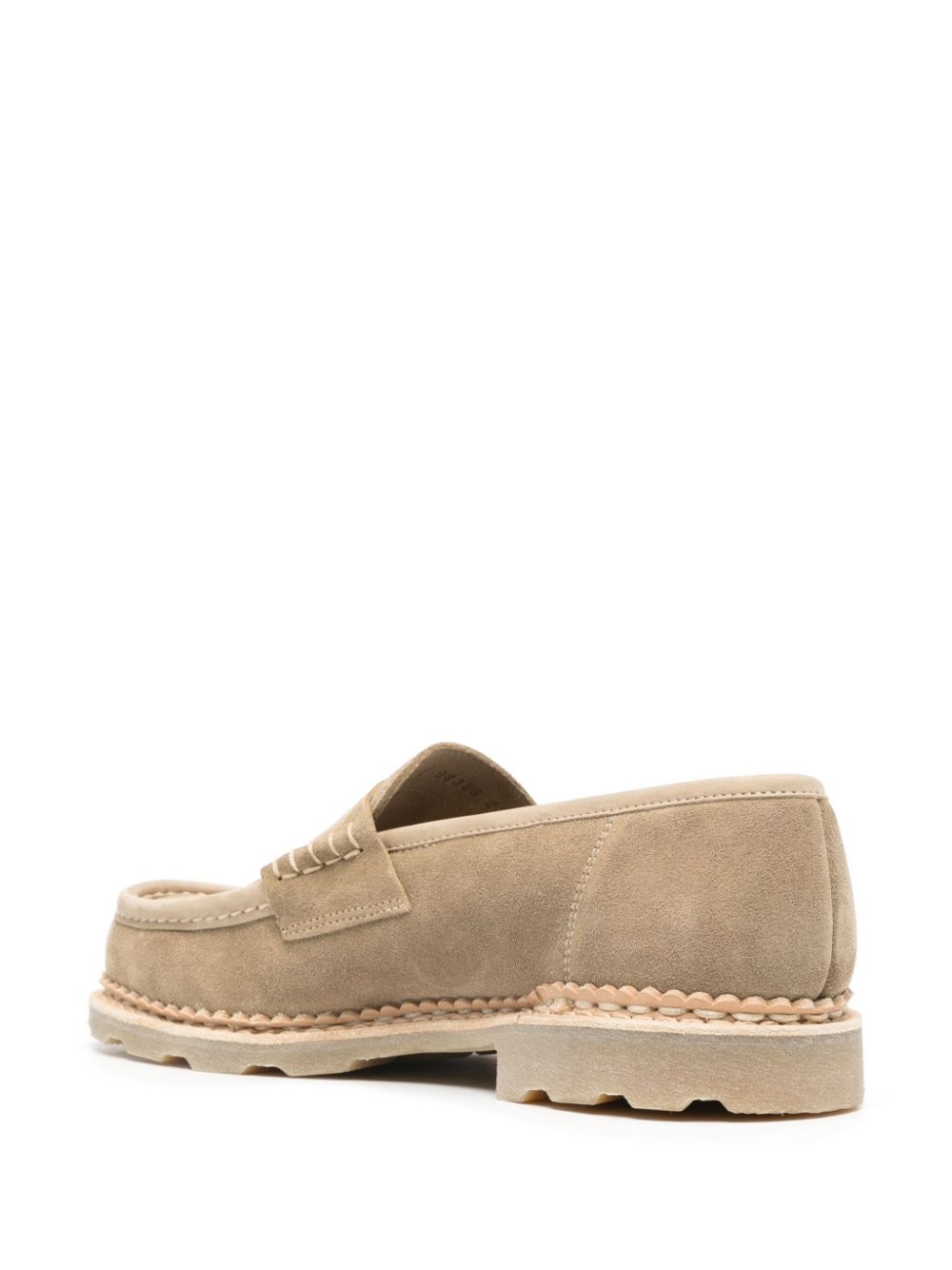logo-patch suede loafers - 3
