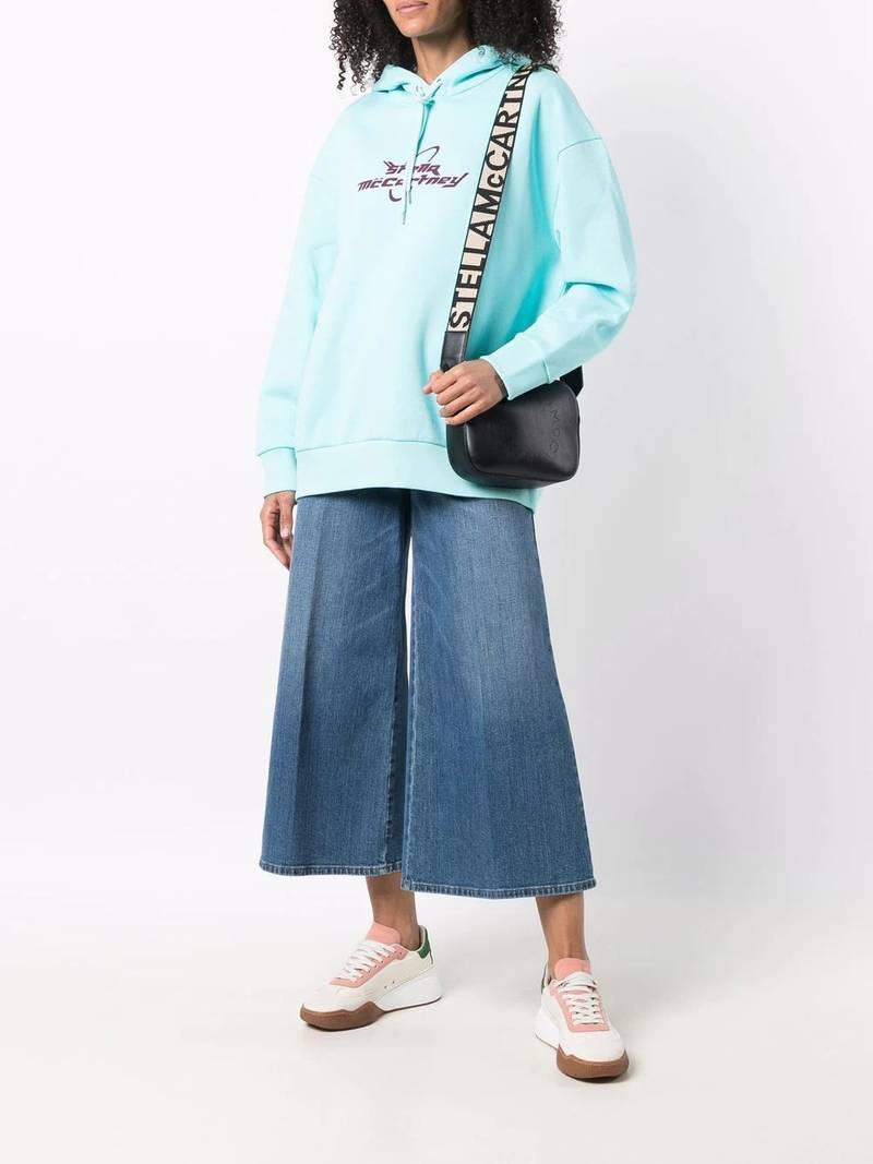 Stella McCartney logo-print long-sleeve hoodie outlook