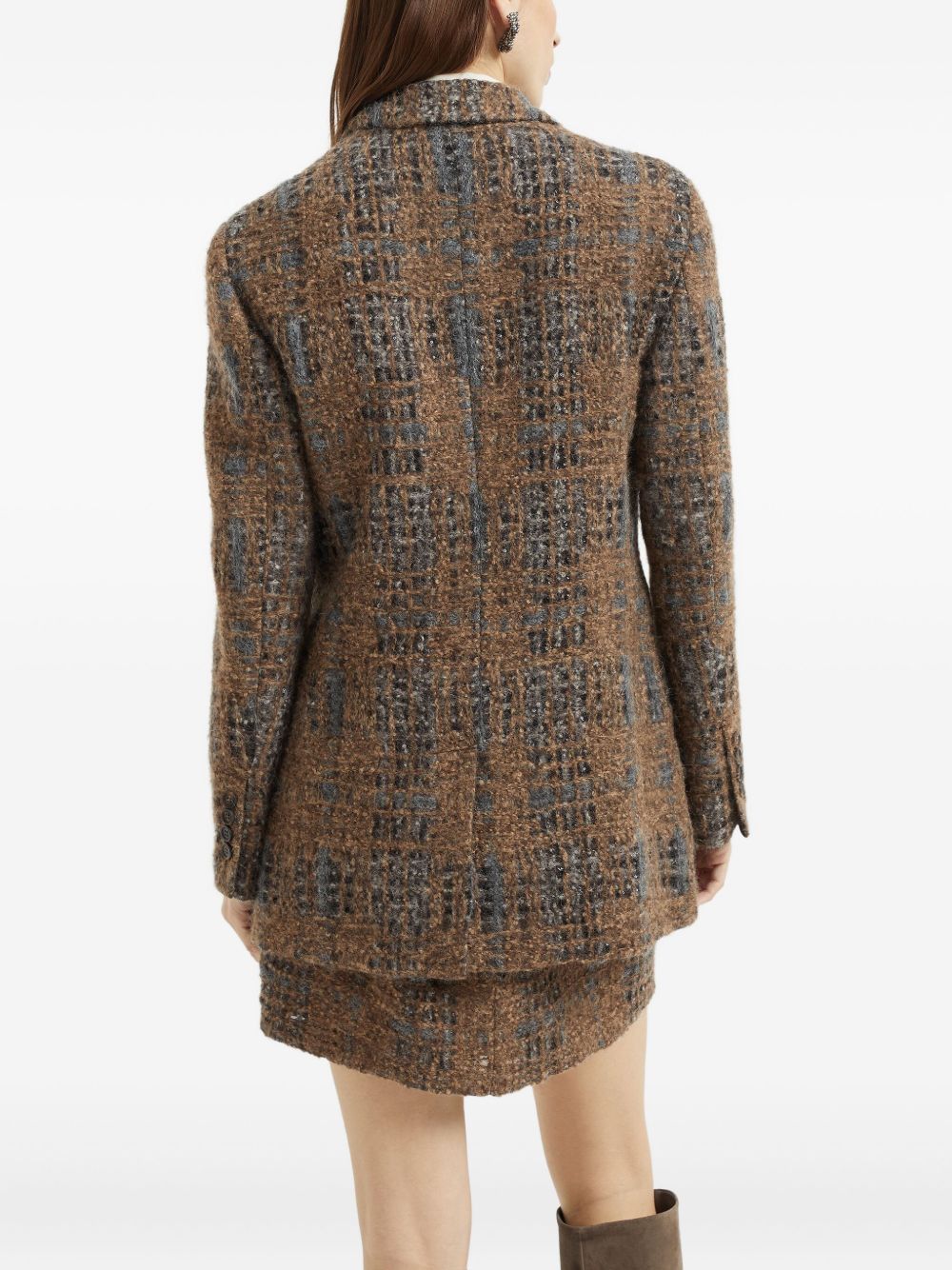 double-breasted checked blazer - 4