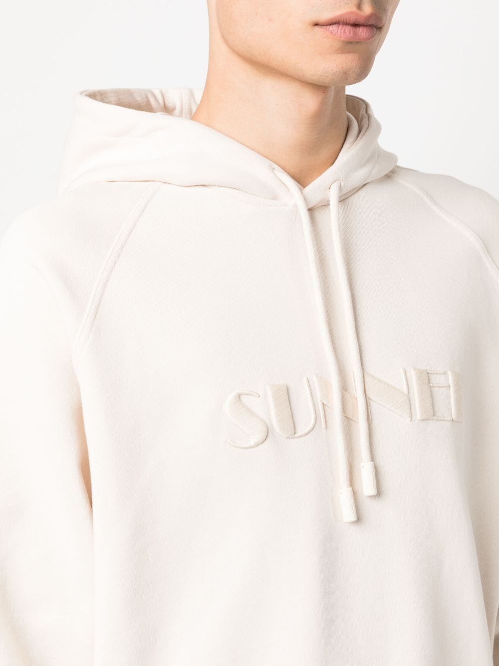 embroidered-logo cotton hoodie - 5