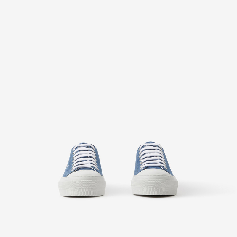 Burberry Logo Print Denim Sneakers outlook