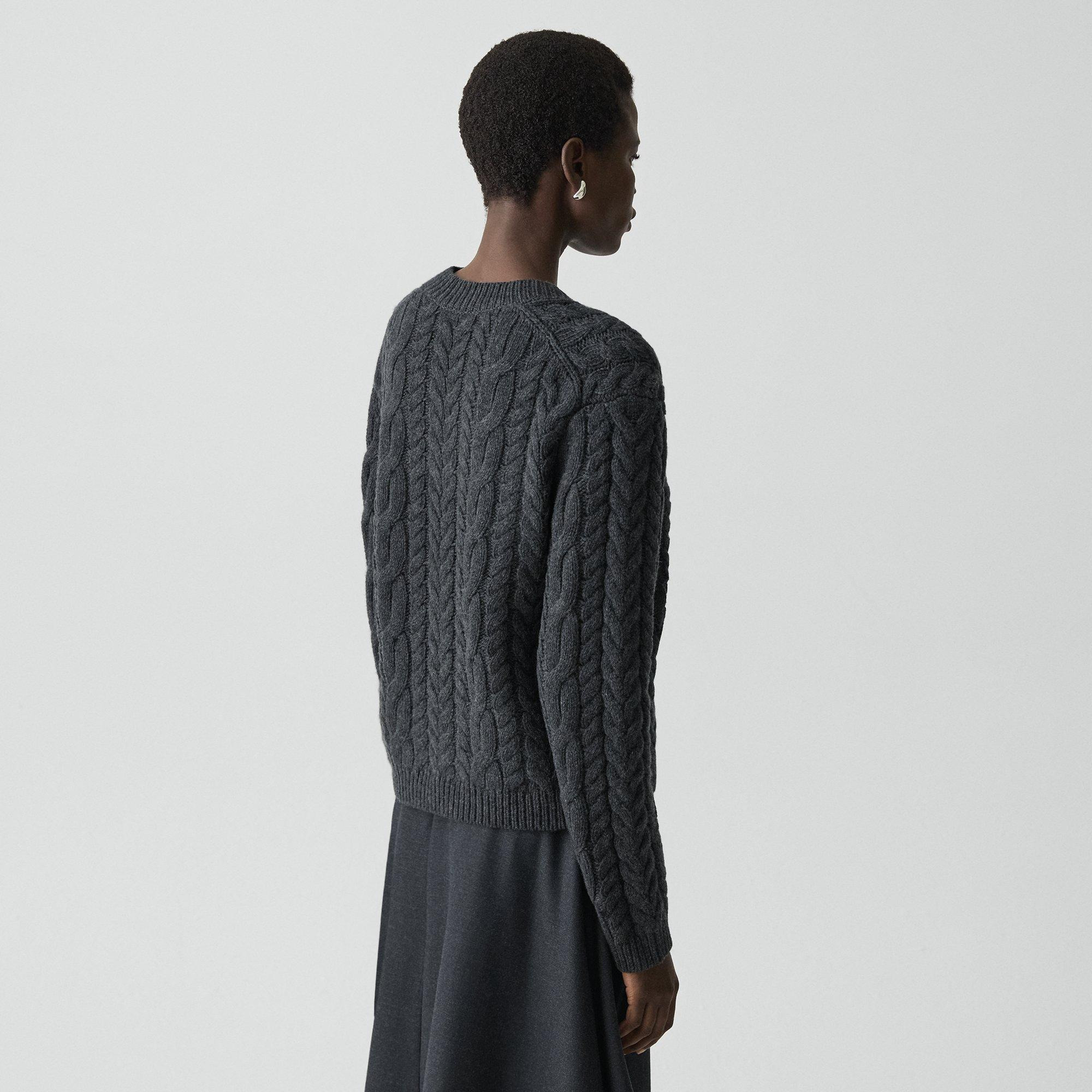 Cable-Knit Sweater in Felted Wool-Cashmere - 4