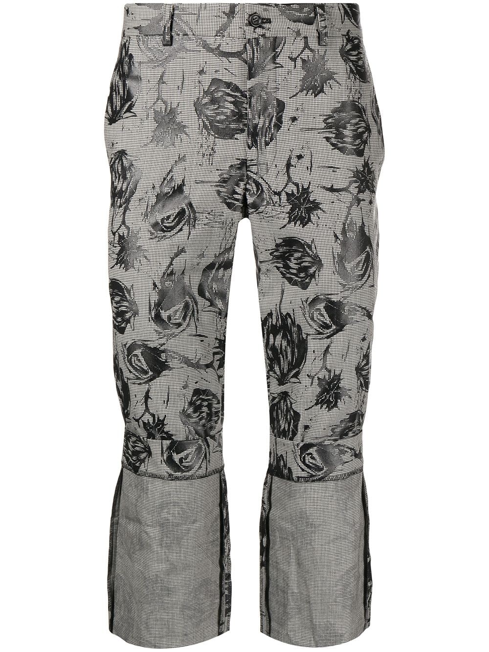 abstract print cropped trousers - 1