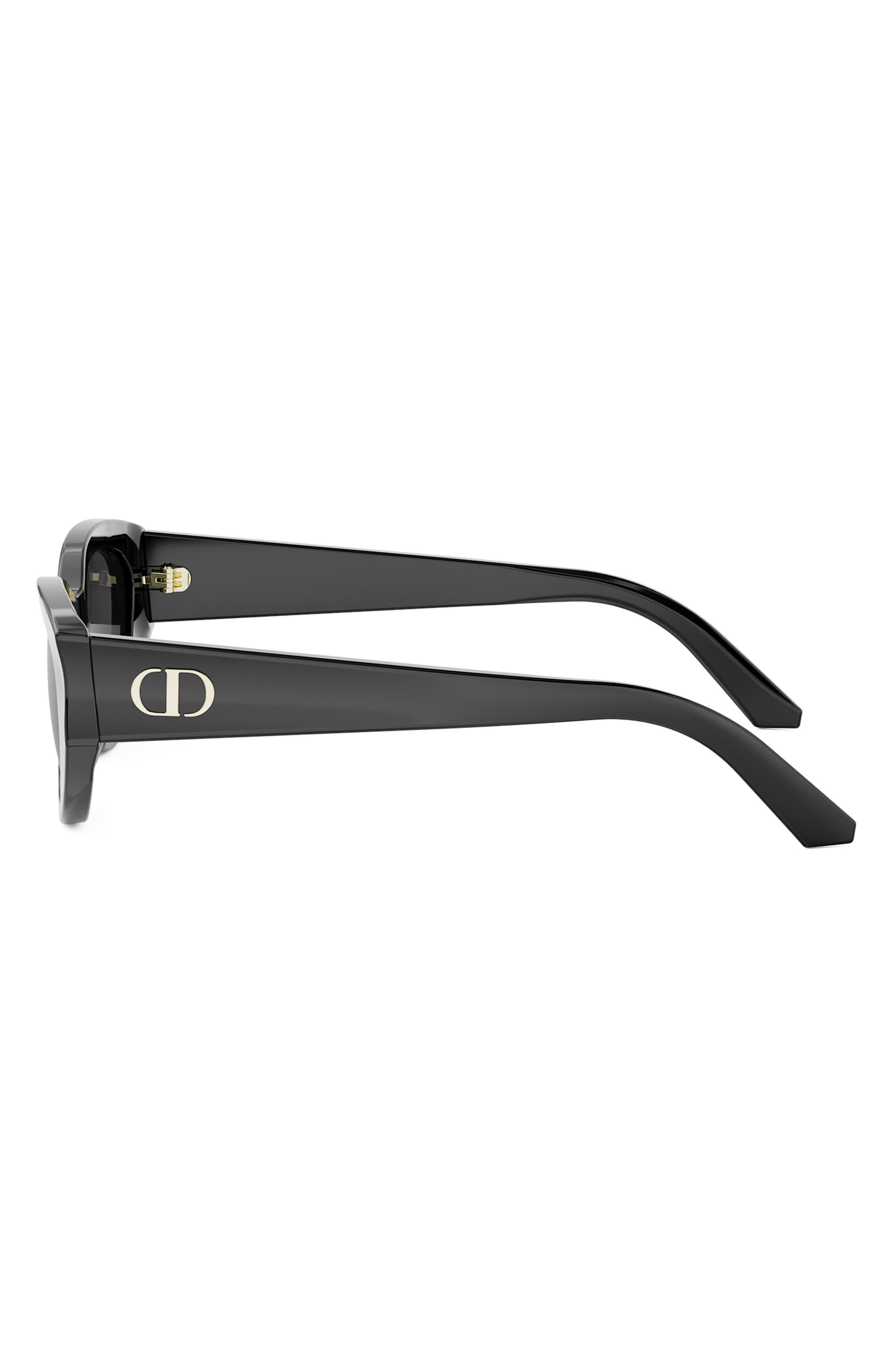 'DiorGlow B1I 53mm Cat Eye Sunglasses in Shiny Black /Smoke at Nordstrom - 6