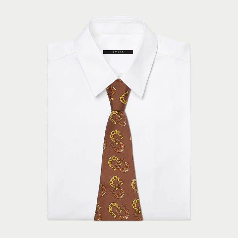 GUCCI Gucci HA HA HA printed silk tie outlook