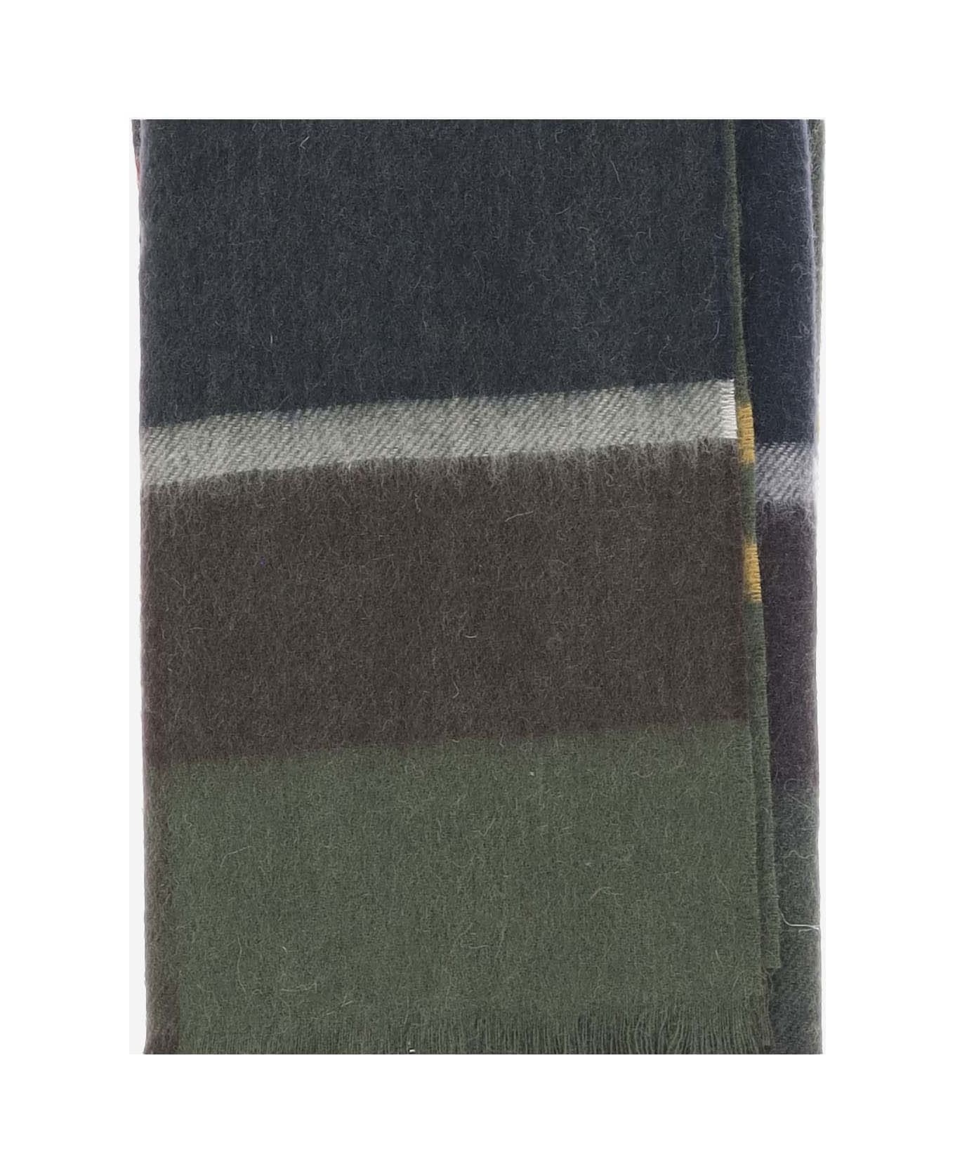 Wool Scarf With Check Pattern - 2