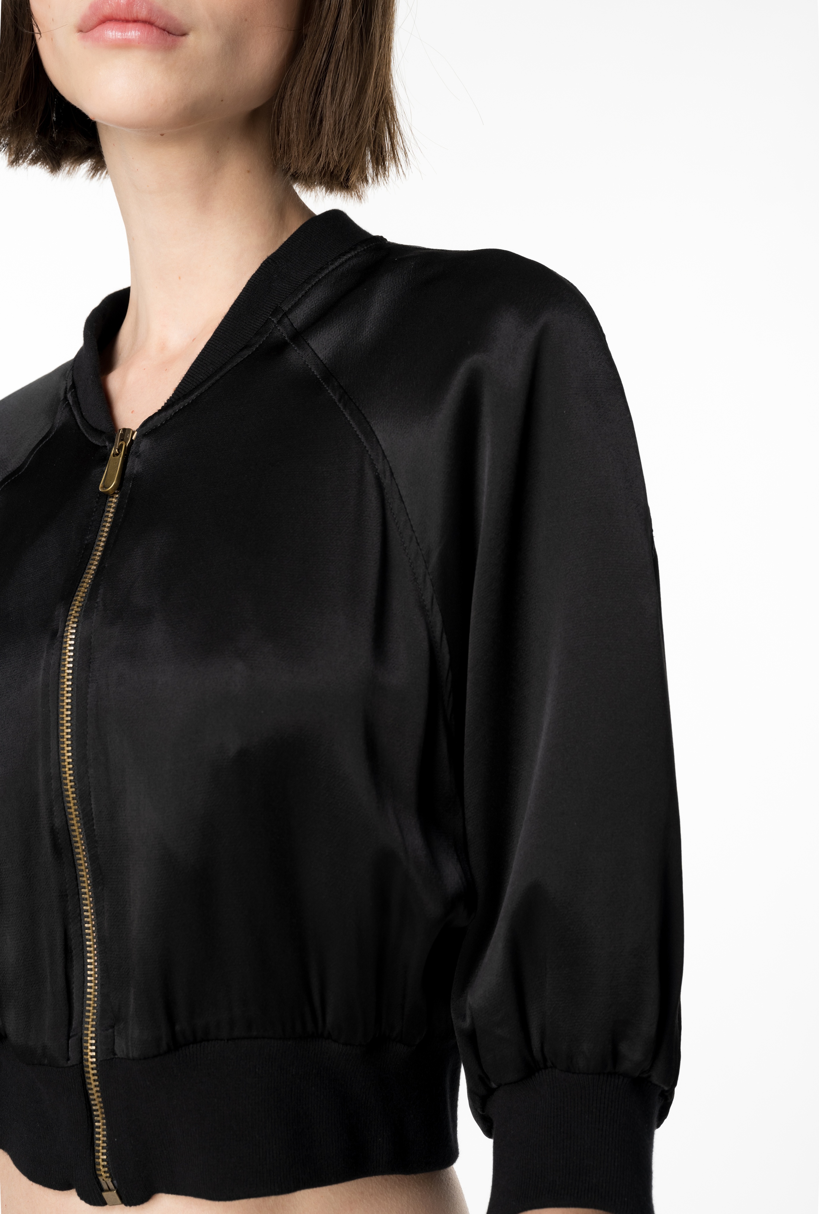 SHORT SATIN BOMBER JACKET - 4