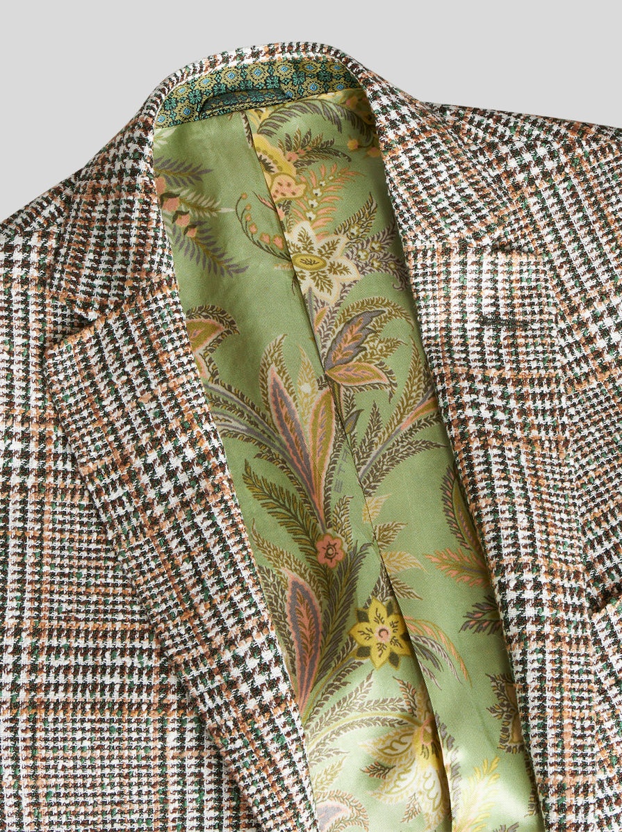CHECK LINEN- AND COTTON-BLEND BLAZER - 8