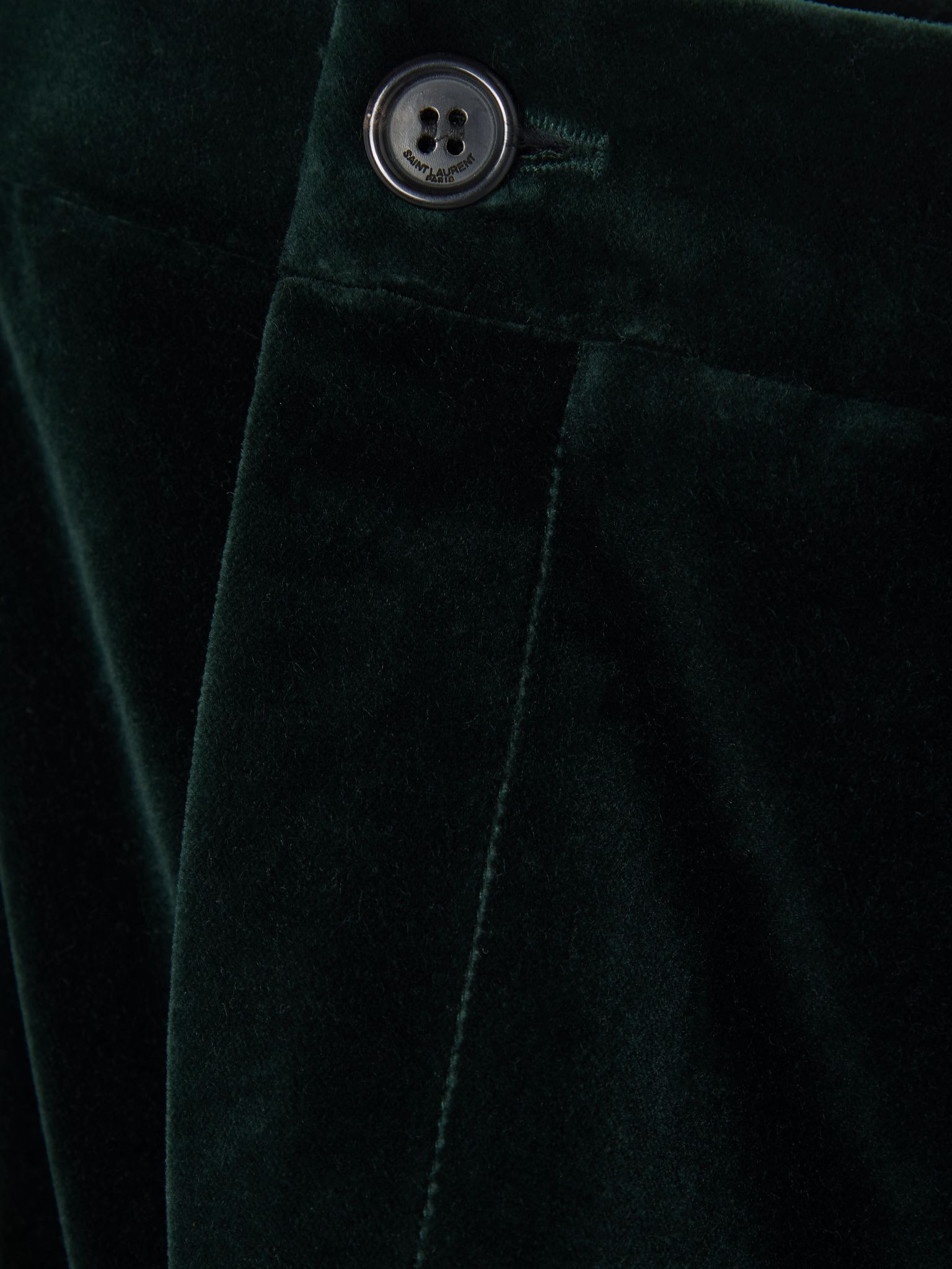 Cropped cotton-velvet slim-leg pants Green - 5