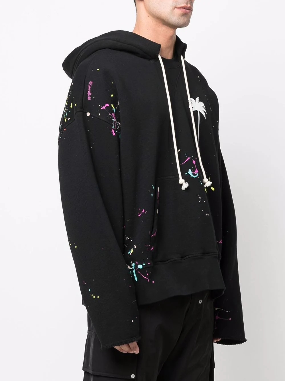 palm-print paint-splatter effect hoodie - 3