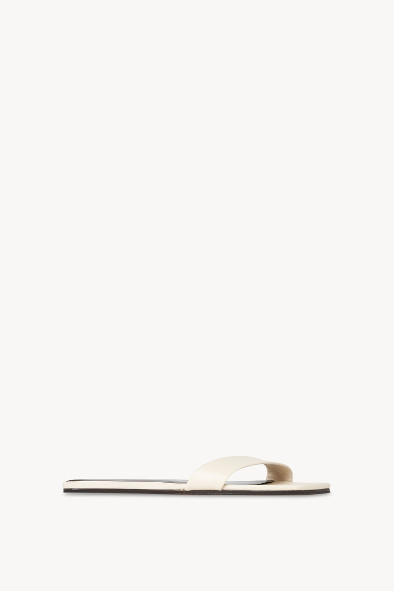 The Row Chocolate Flat in Leather outlook
