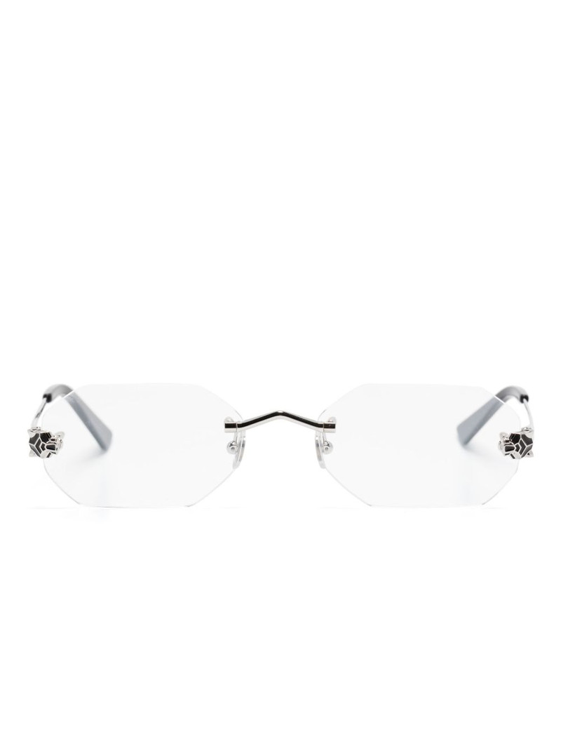 Panther Head-detail rimless glasses 1