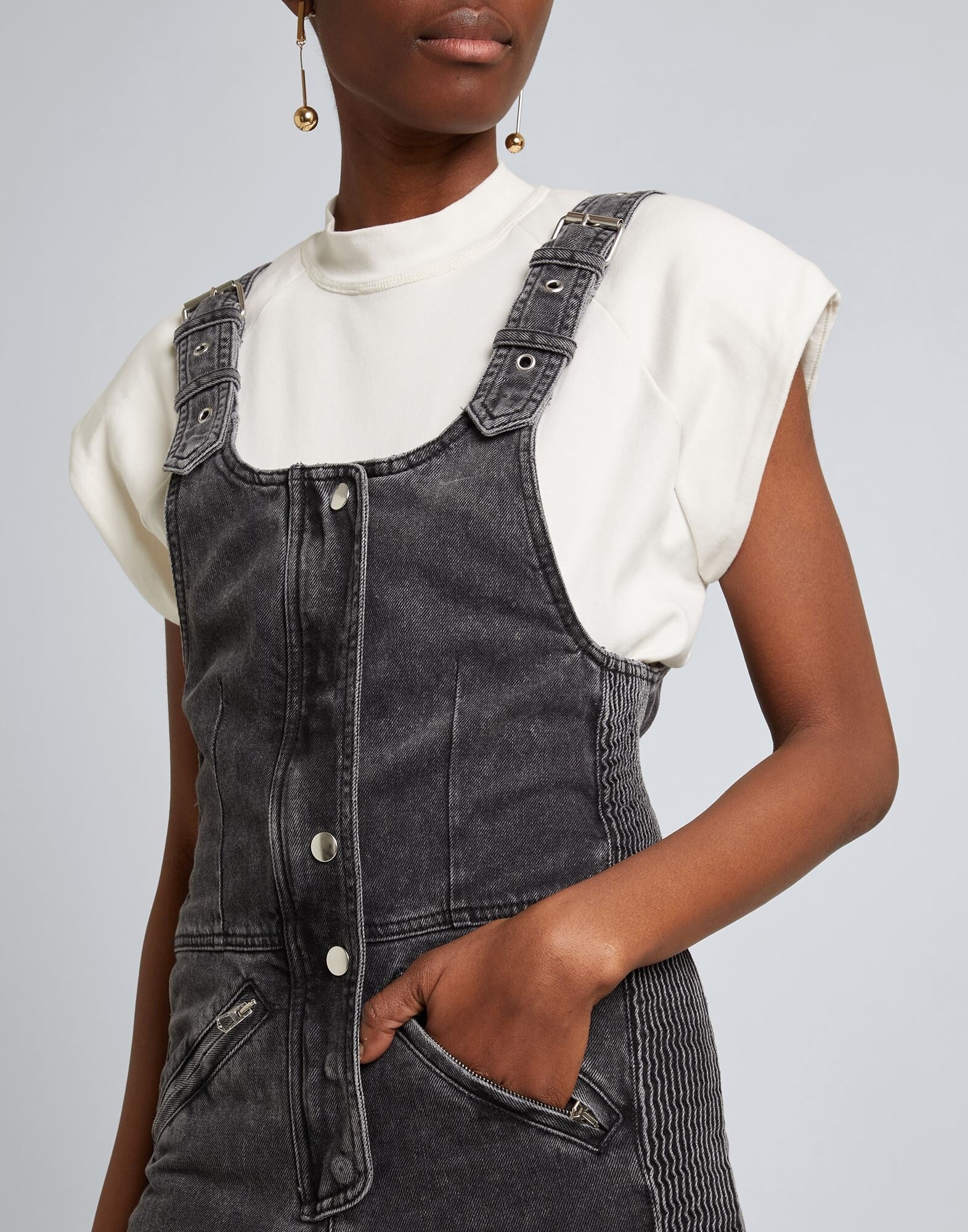 Black Women's Denim Overall - 4