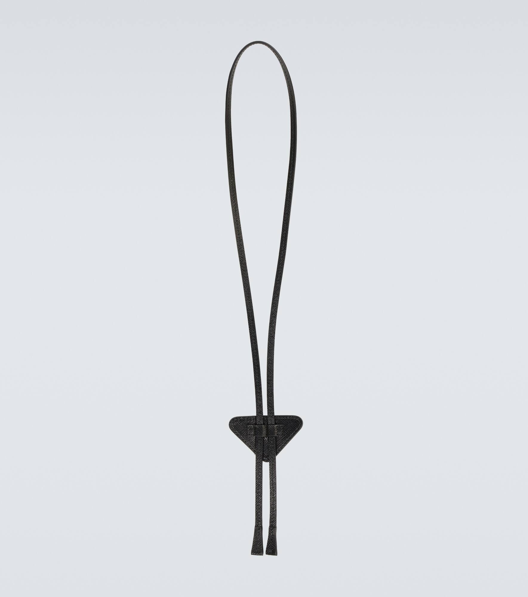 Saffiano triangle bolo tie with logo - 4