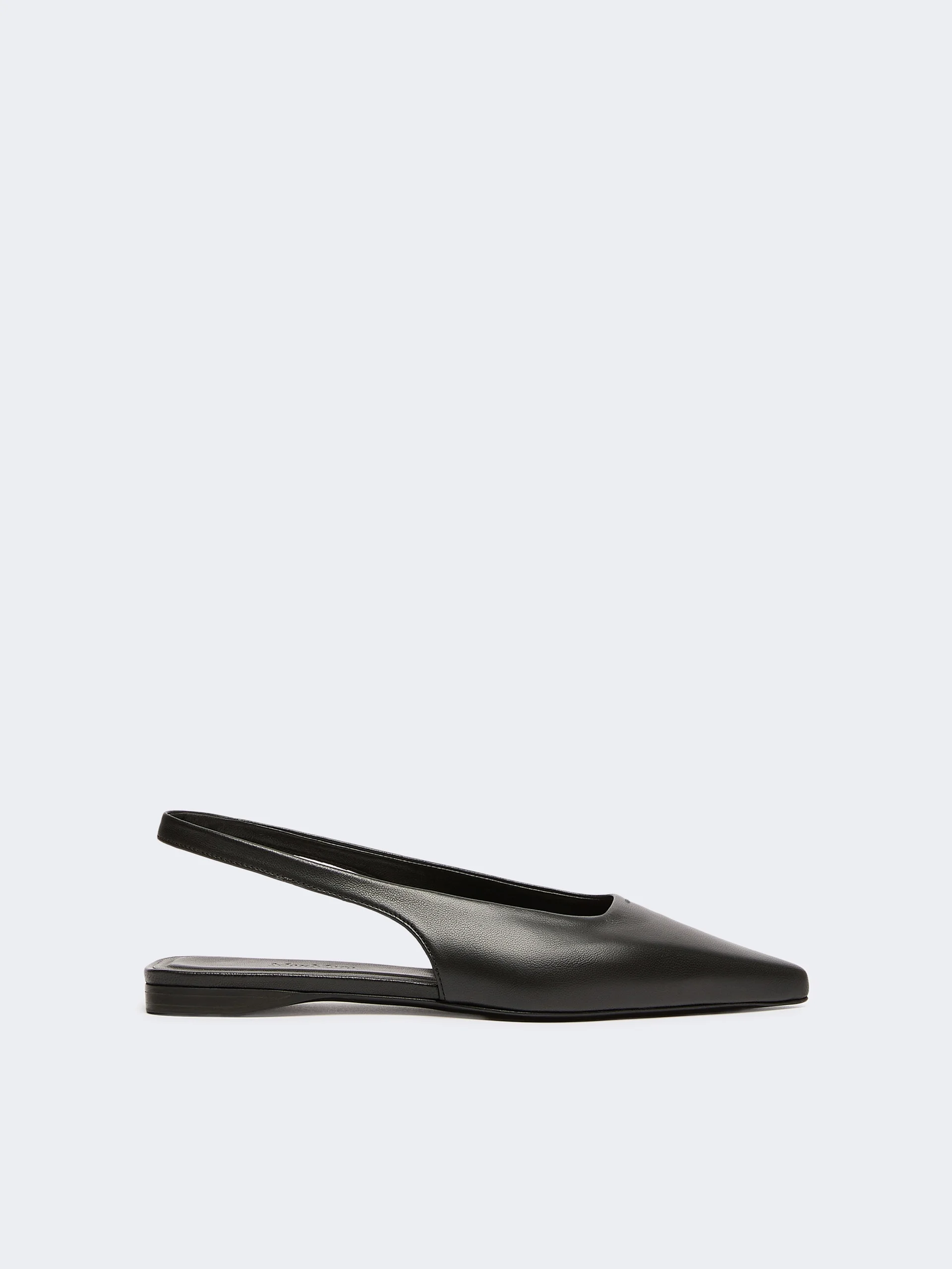 MANNA Nappa leather flat slingbacks - BLACK - 1