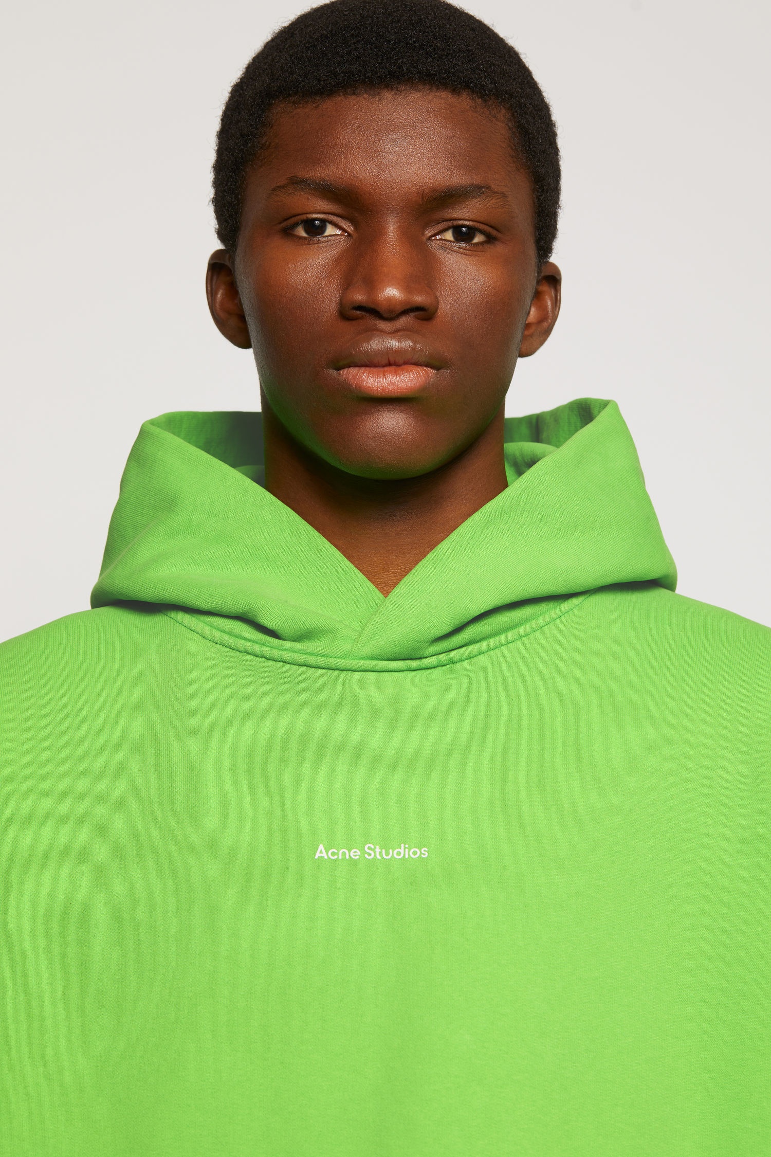 Logo print hooded sweatshirt bright green - 6