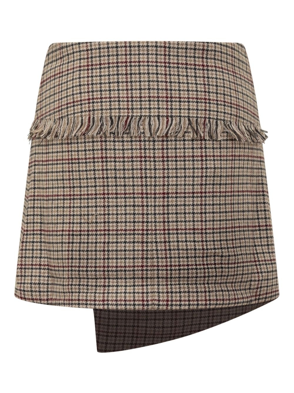 checked wrap mini skirt - 2