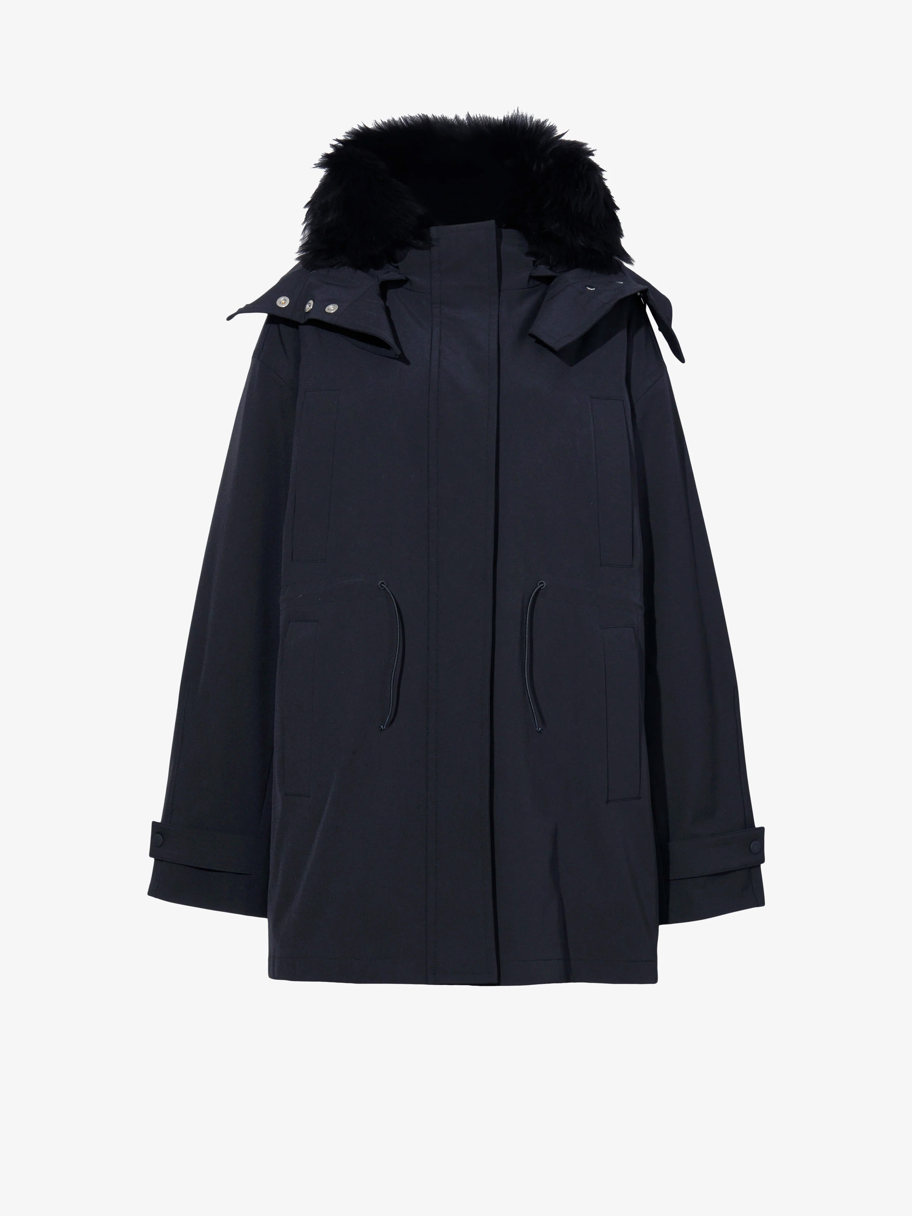 Wilder Coat in Stretch Nylon with Shearling Lining - 1
