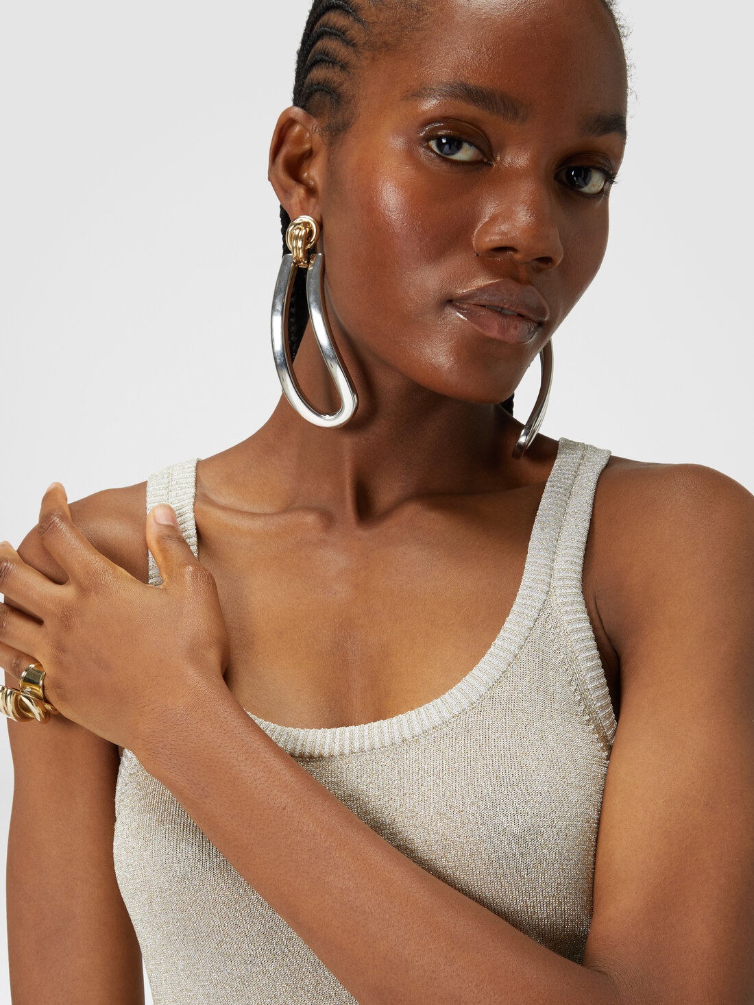 Glitter-effect viscose tank top - 5