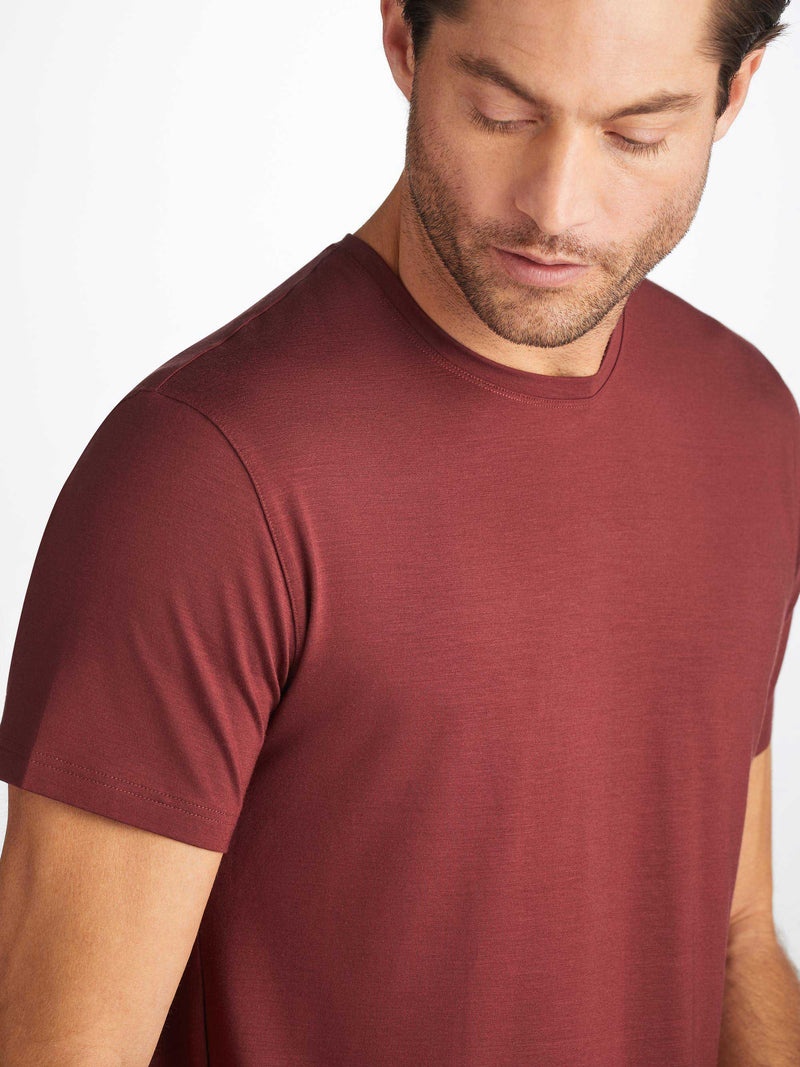 Men's T-Shirt Basel Micro Modal Stretch Burgundy - 5