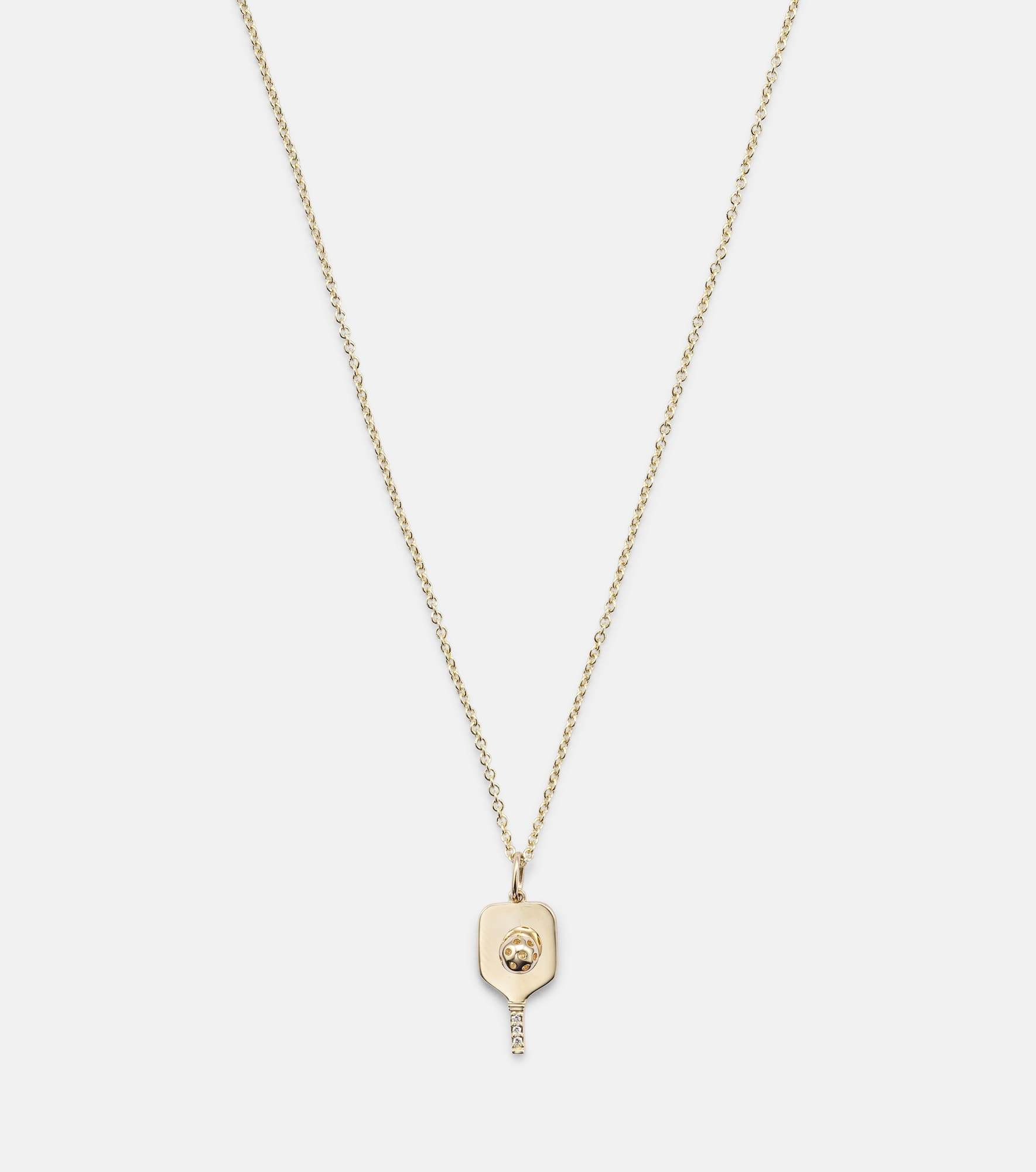 Pickleball 14kt gold pendant necklace with diamonds - 4
