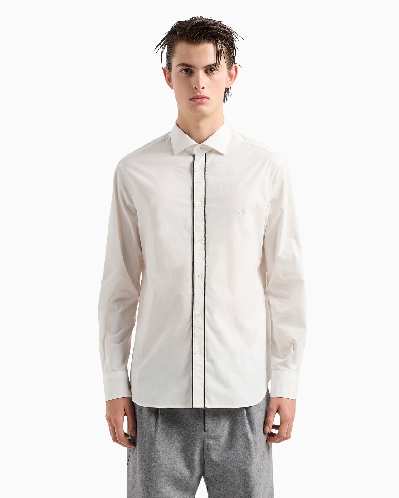 PIMA CANVAS SHIRT WITH PIPED PLACKET - 2