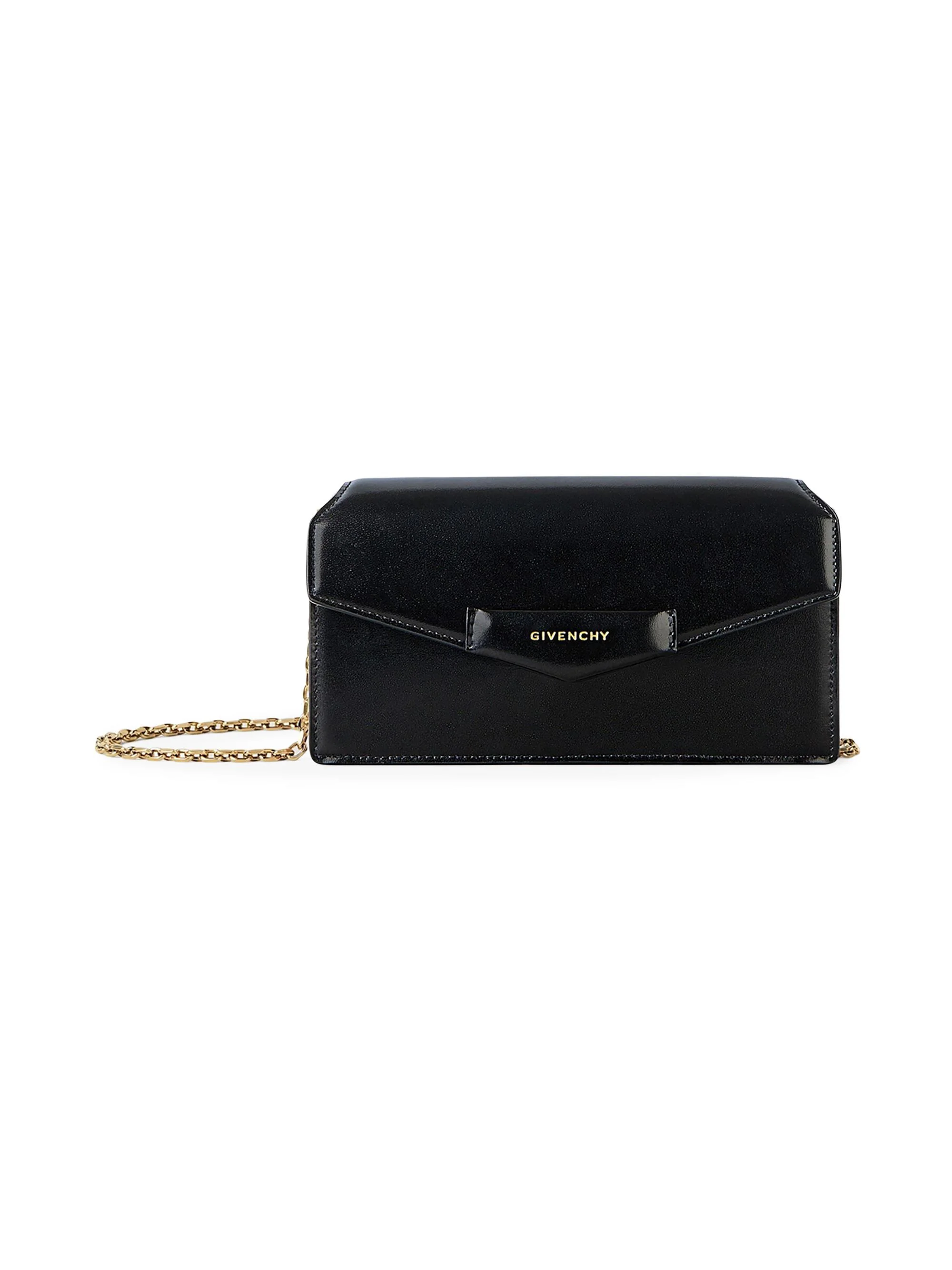 Women's Antigona Wallet with Chain in Box Leather - Black - 1