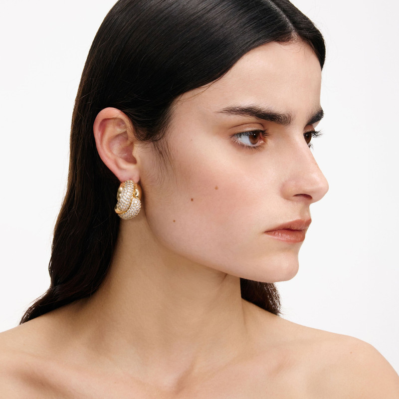 self-portrait Gold Crystal Knot Earrings outlook