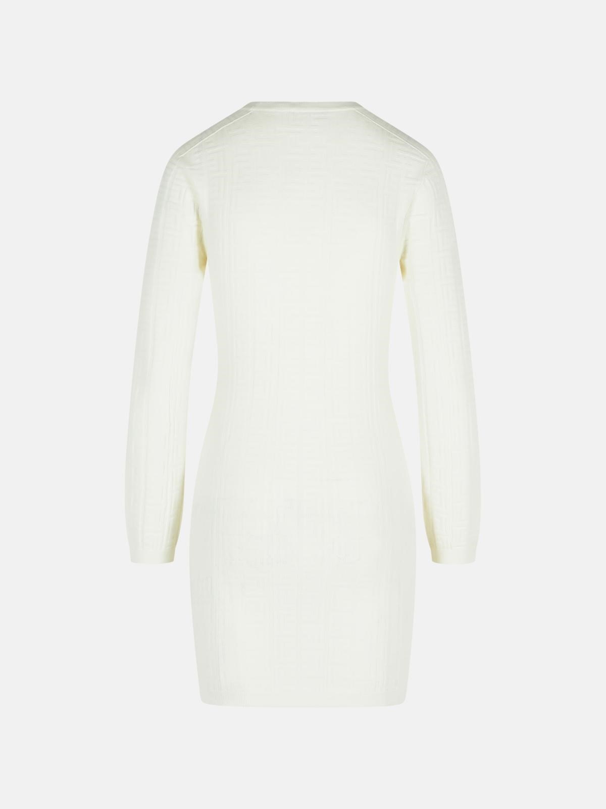 WHITE VISCOSE BLEND DRESS - 3