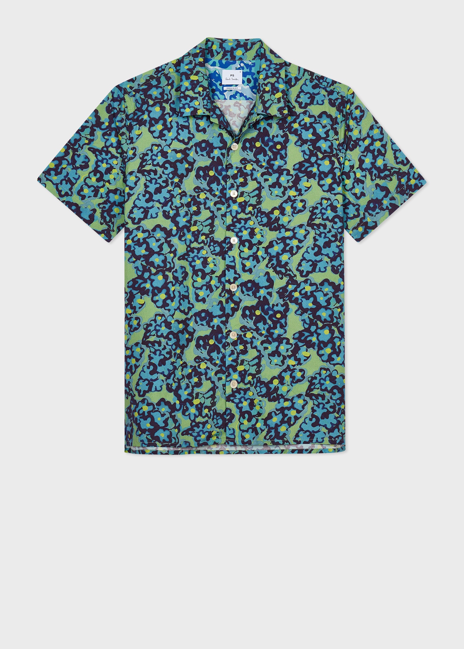 Green 'Bold Florals' Short Sleeve Shirt - 1