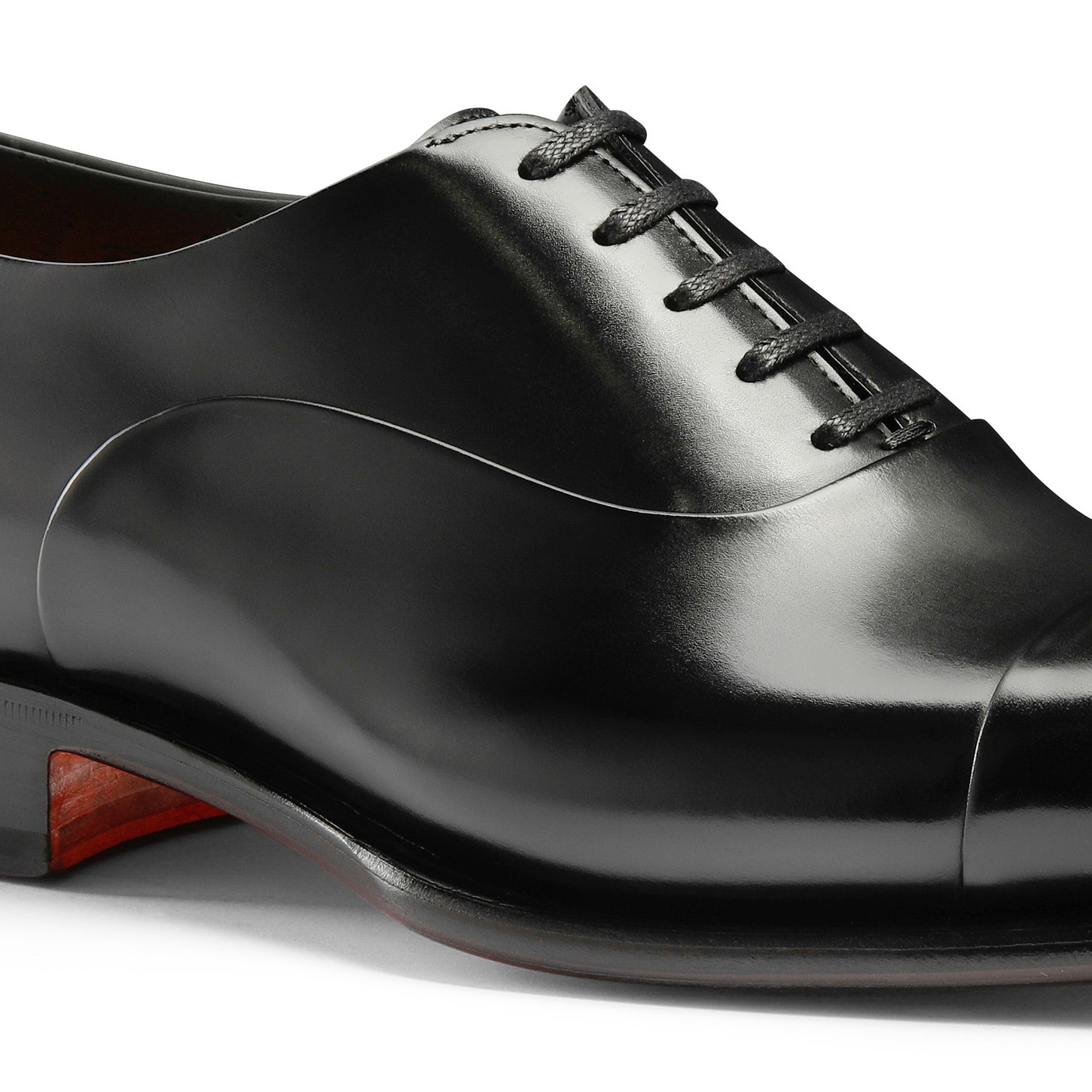 Men's polished black leather Oxford shoe - 3