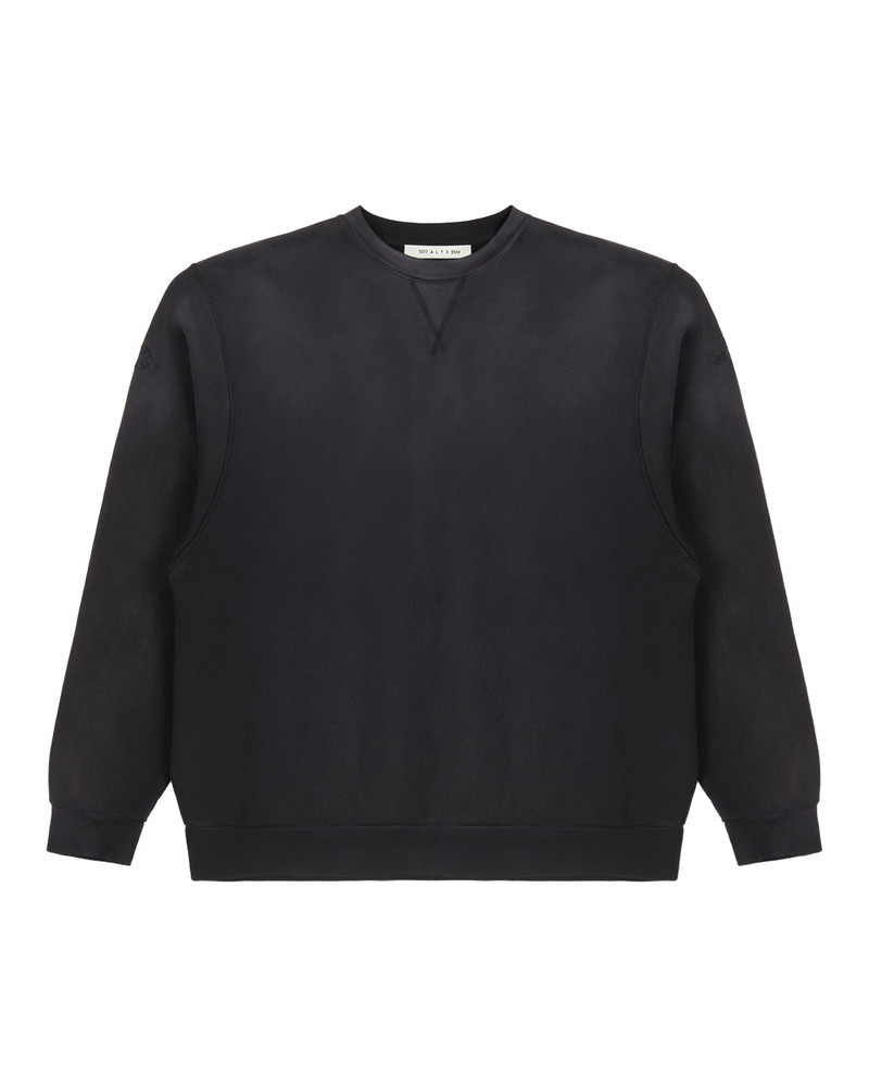 BLACK GARMENT DYE BOXY CREWNECK SWEATSHIRT 1