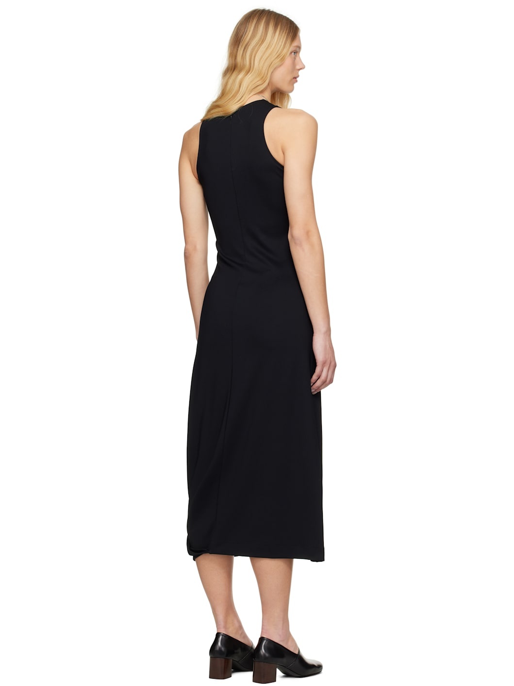 Black Twisted Hem Midi Dress - 3