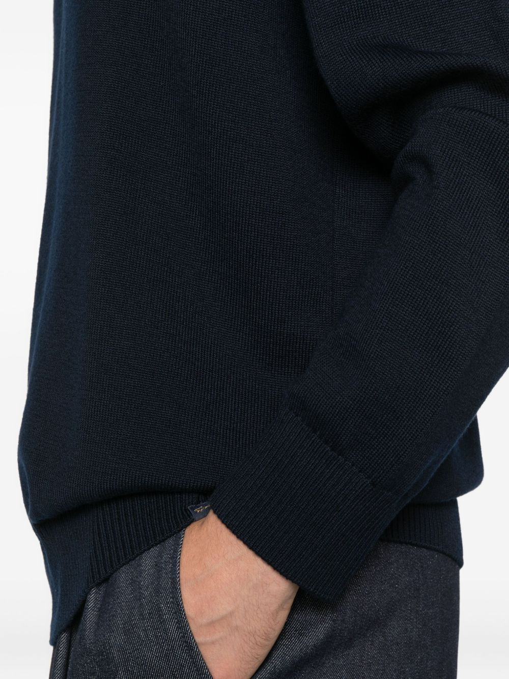 wool shoulder-patch jumper - 5