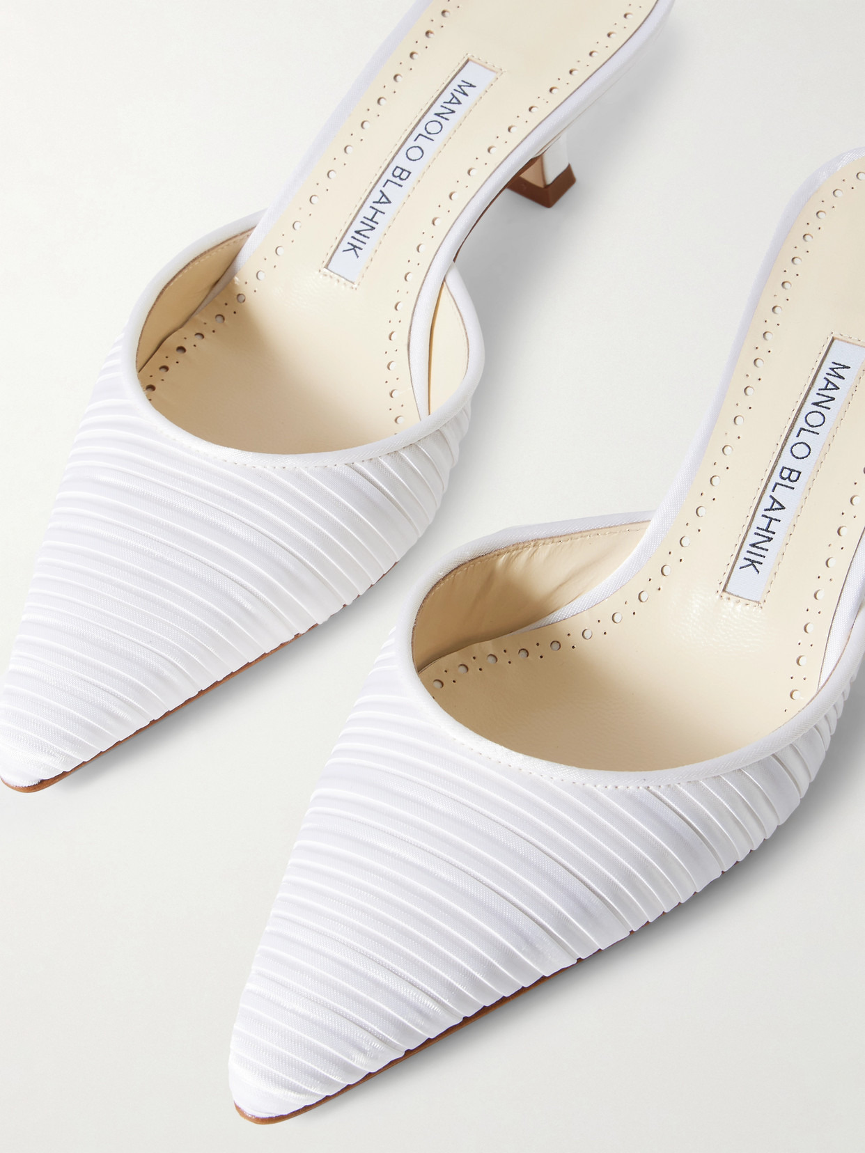 Carolyne 50 Pleated Satin Mules - 4