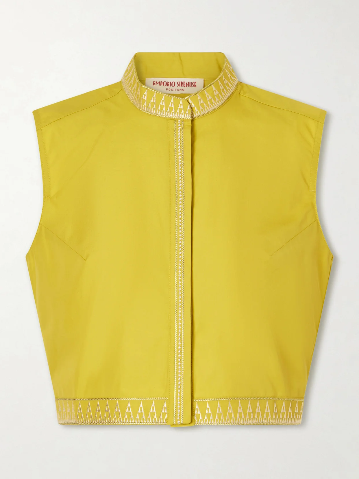 Andorra Papyrus Embroidered Cotton-blend Top - 1