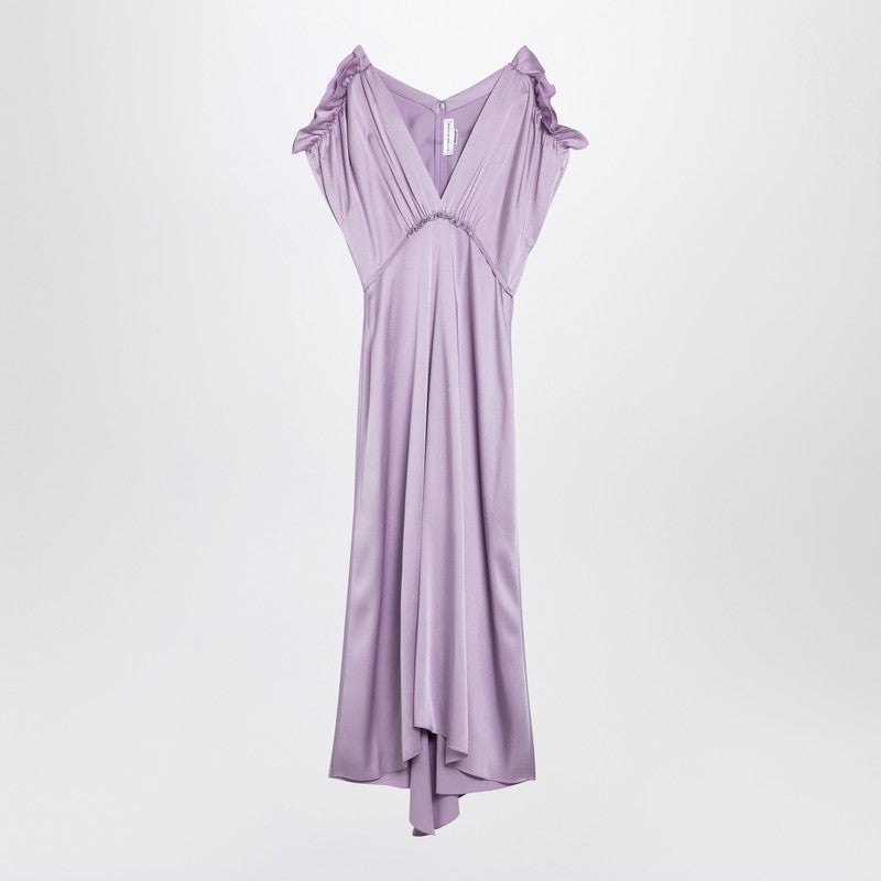 ワンピース VICTORIA BECKHAM PETUNIA-COLOURED MIDI DRESS WITH RUFFLES Victoria Beckham PETUNIA-COLOURED MIDI DRESS WITH RUFFLES