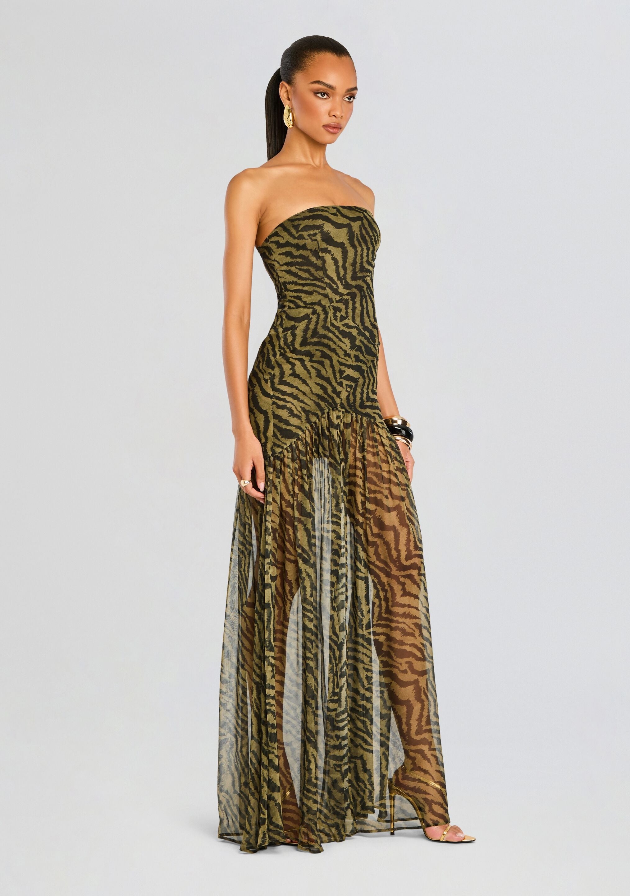 NICOLE SILK CHIFFON DRESS - 3