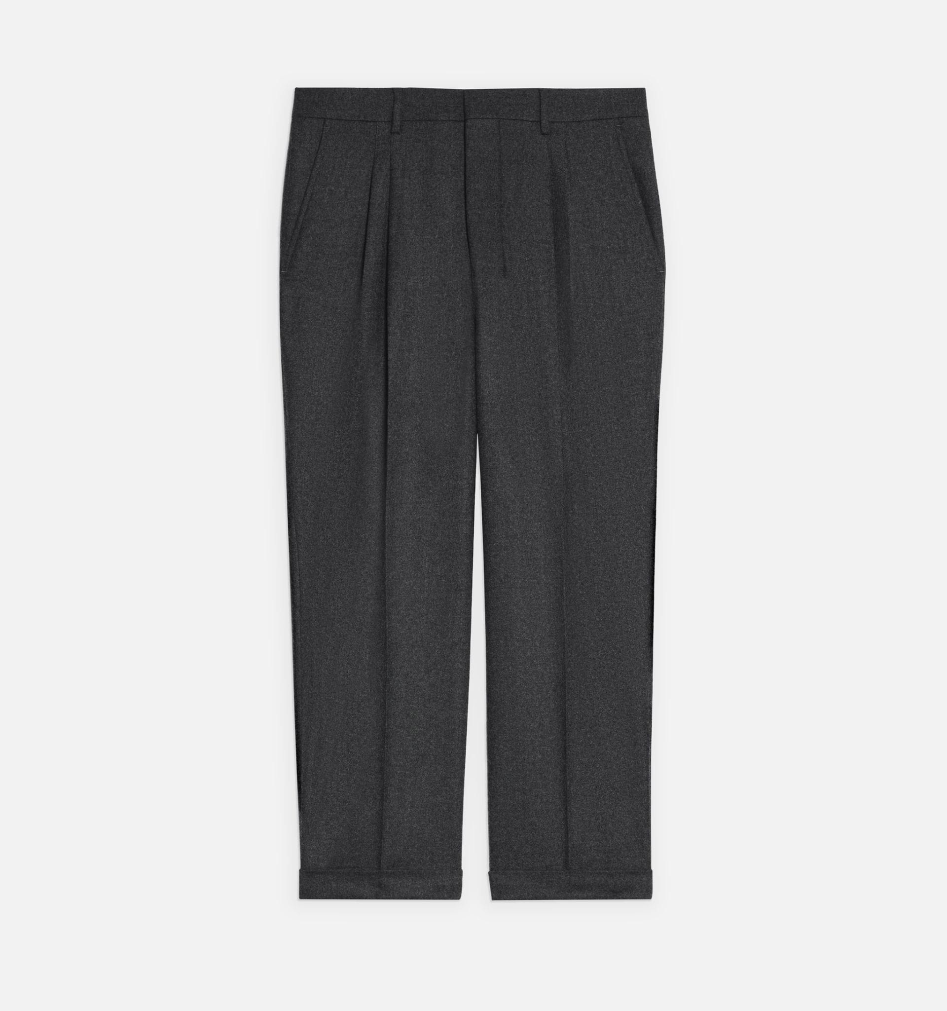 Carrot Fit Trousers With Hem And Pleats - 5