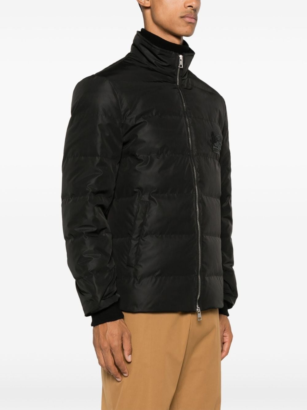 Pegaso-embroidered puffer jacket - 3