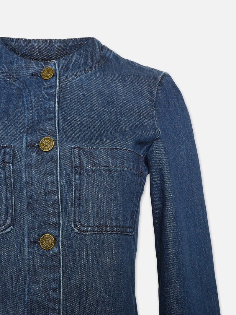 Collarless Button Front Jacket in Cleopatra 2