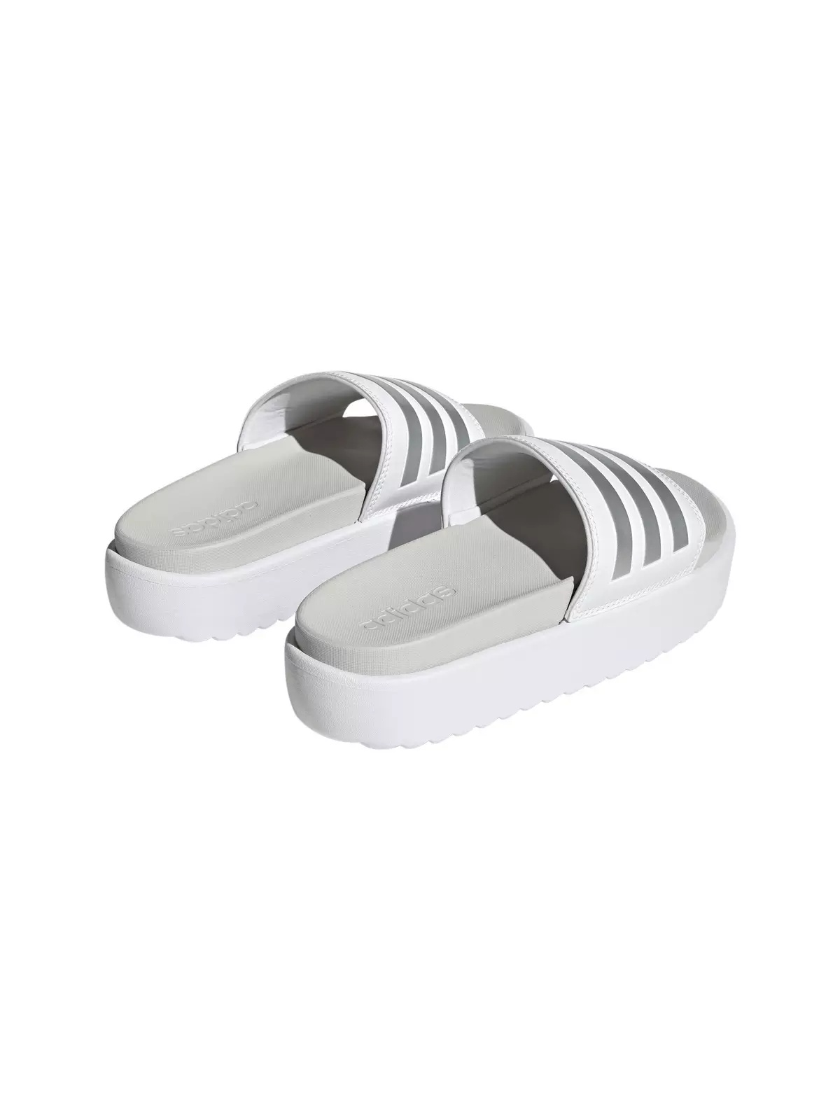 Adilette Platform "Ftwr White/Zero Metallic/Grey One" Women's Slide - 4