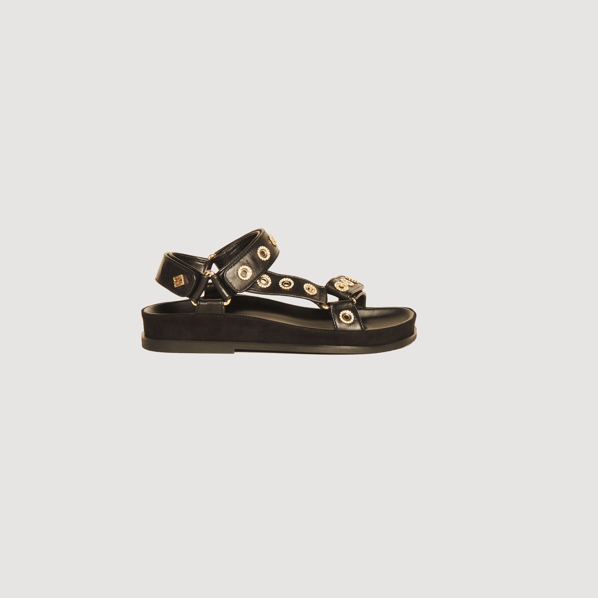 Eyelet and crystal sandals - 1