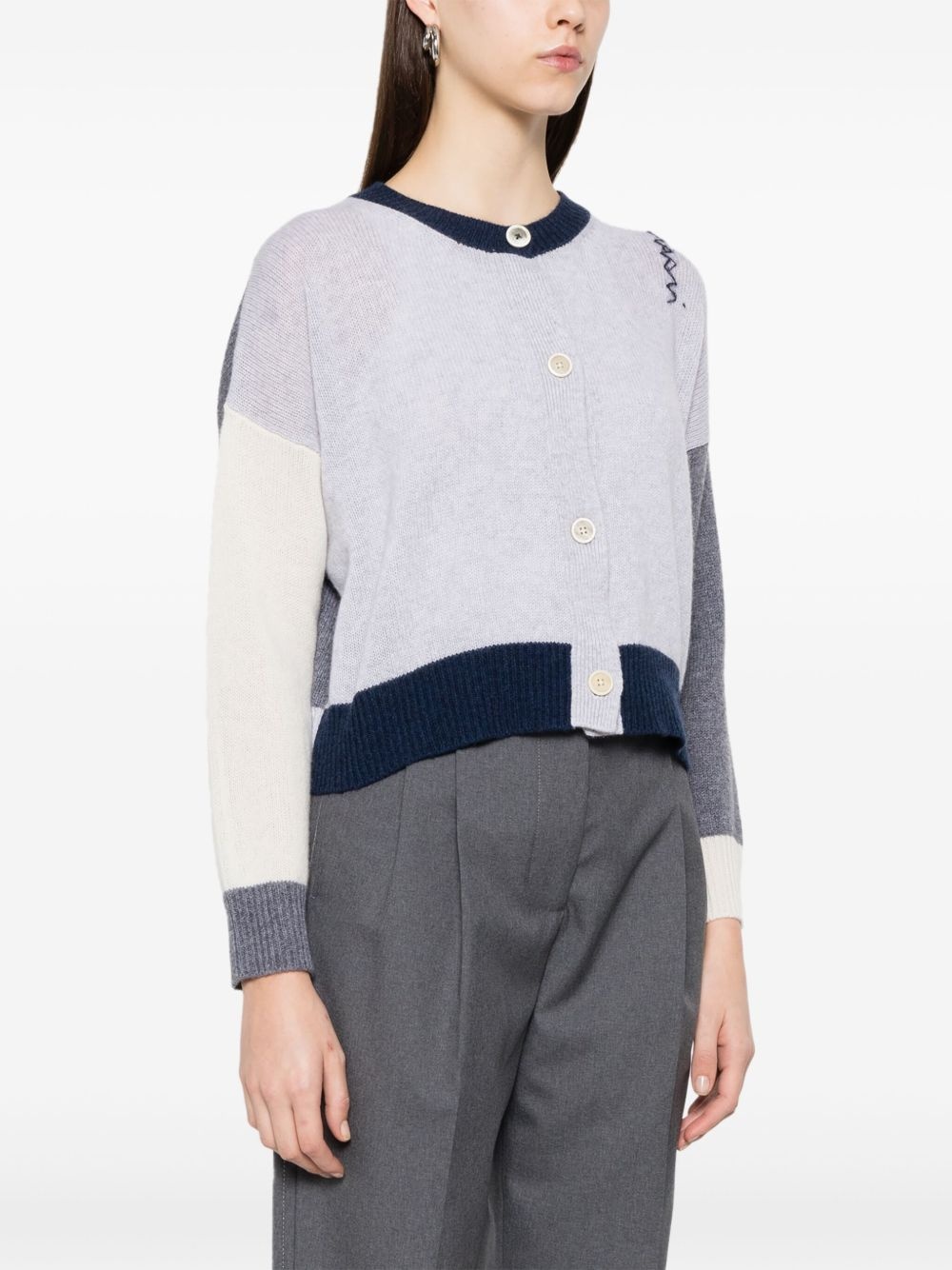 colour-block cardigan - 3