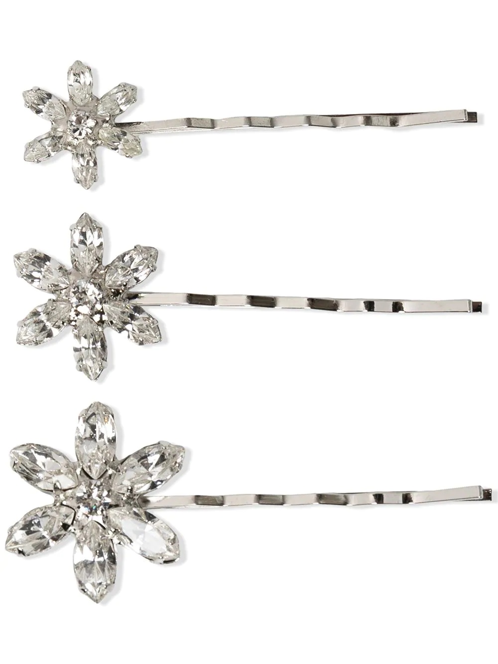 crystal floral-embellished bobby pin - 1